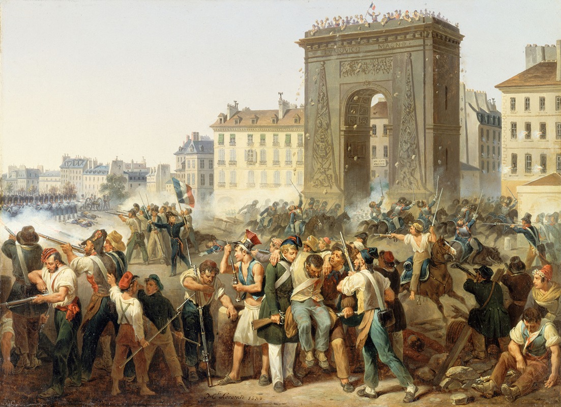 Hippolyte Lecomte - Combat de la porte Saint-Denis, 28 juillet 1830