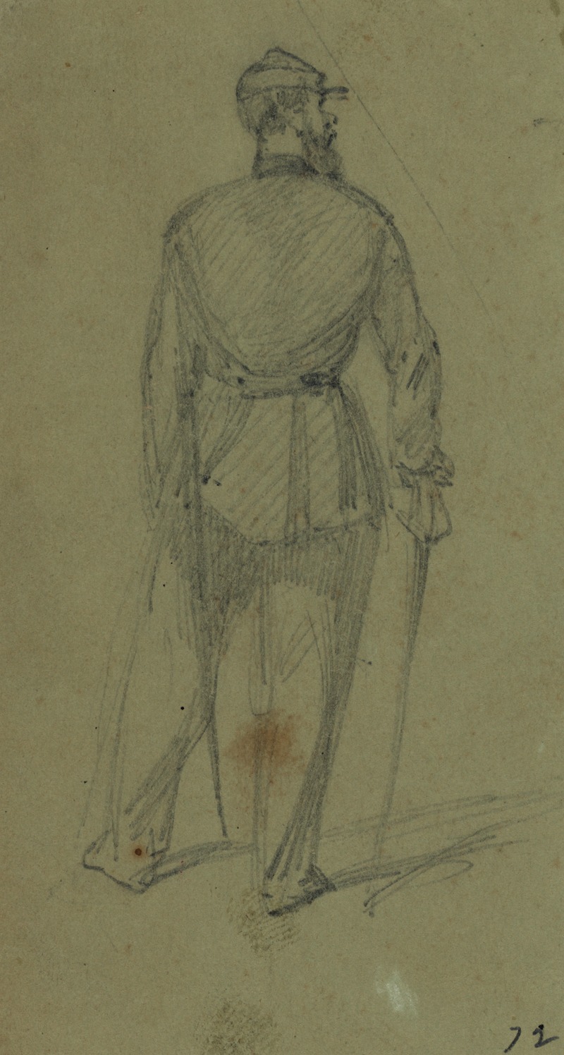 Alfred Rudolph Waud - Single figure in uniform, seen from the rear