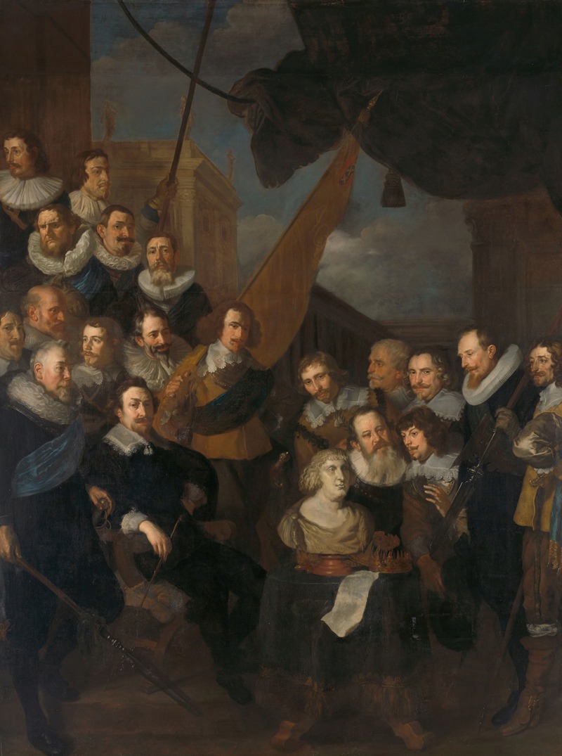 Joachim Von Sandrart - Officers and other Civic Guardsmen of the XIX District of Amsterdam, waiting to welcome Marie de Médicis, 1 September 1638