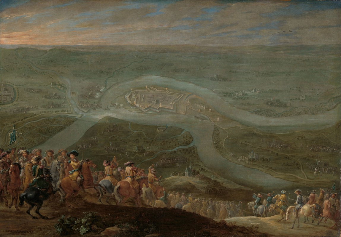 Lambert de Hondt II - King Louis XIV and his Entourage at the Siege of Schenkenschans, 1672