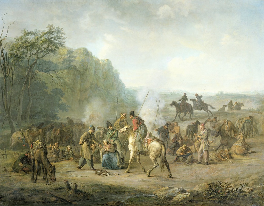 Louis Moritz - Cossack Bivouac, 1813