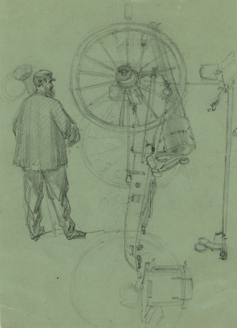 Alfred Rudolph Waud - Sketch of a cannoneer and a cannon