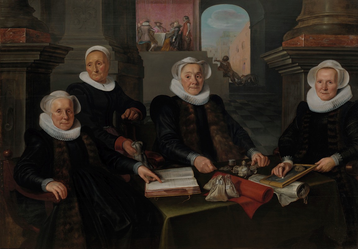 Werner van den Valckert - Three Regentesses and the ‘House Mother’ of the Amsterdam Lepers’ Asylum