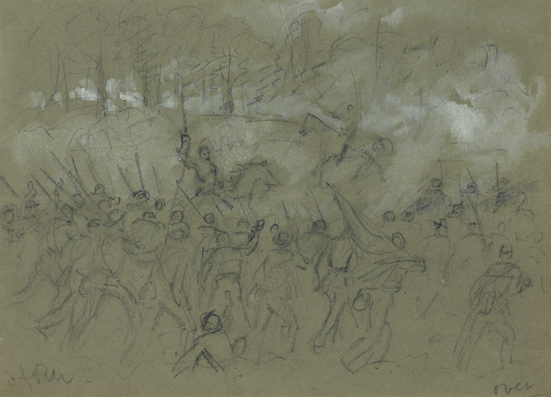 Alfred Rudolph Waud - The charge of the 8th Vermont at the Battle of Winchester