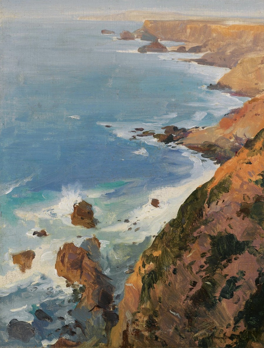 st. agnes point, Cornwall by Herbert James Gunn - Artvee