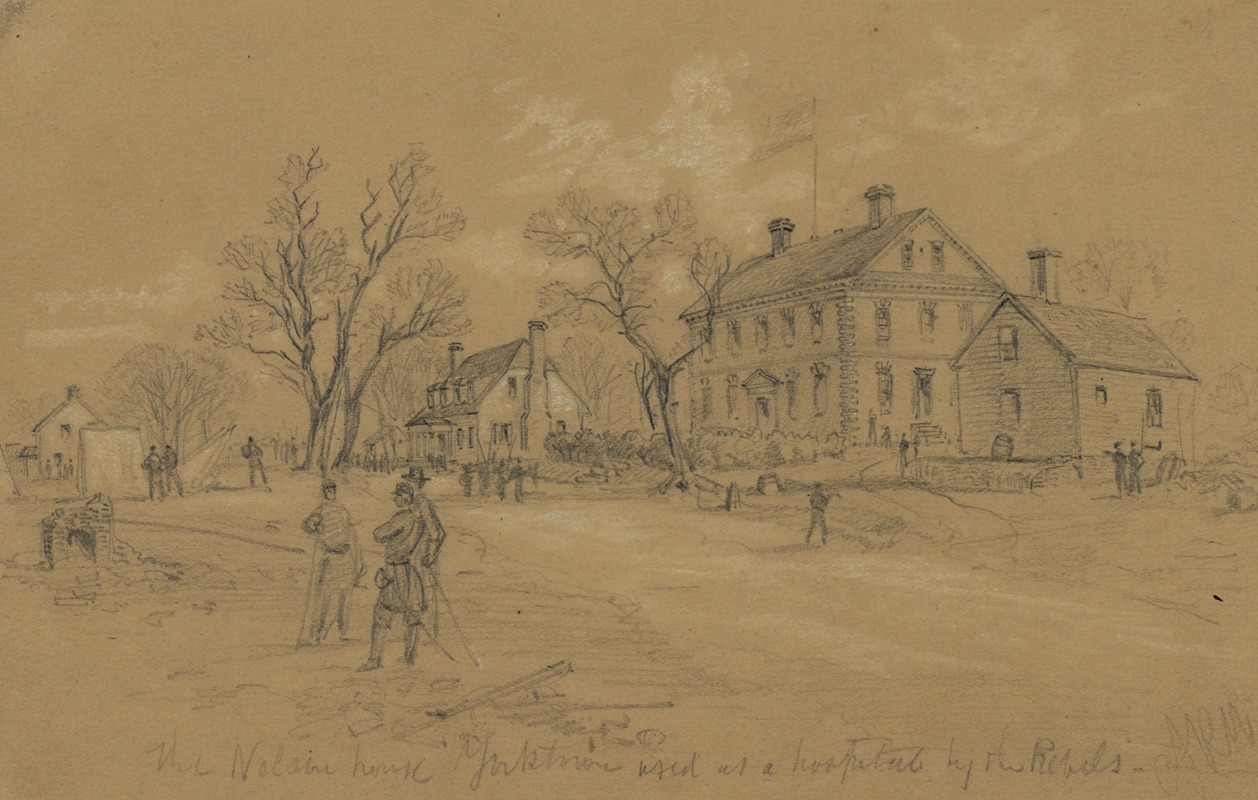 Alfred Rudolph Waud - The Nelson House Yorktown used as a hospital by the rebels