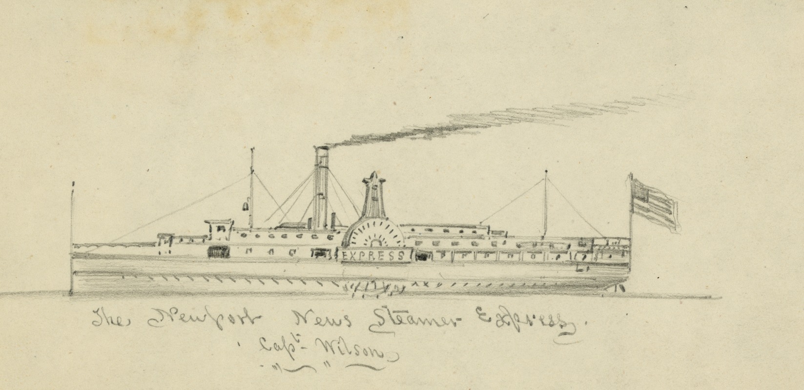 Alfred Rudolph Waud - The Newport News Steamer Express Capt. Wilson