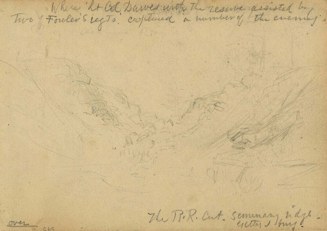 Alfred Rudolph Waud - The R.R. Cut, Seminary ridge, Gettysburg