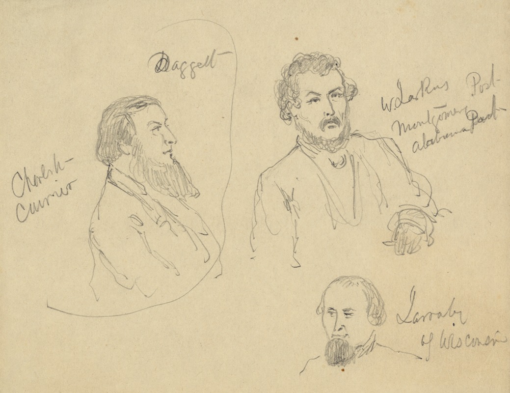 Alfred Rudolph Waud - Three bust portraits including news papermen