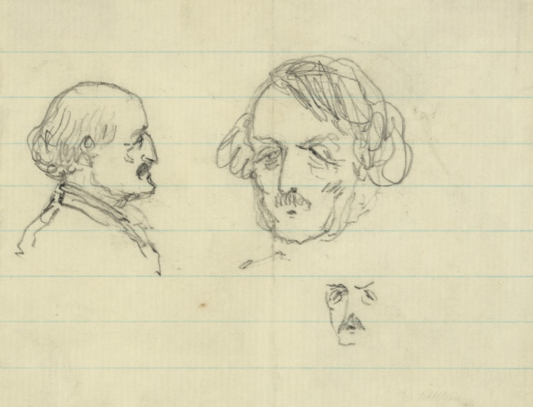 Alfred Rudolph Waud - Three bust portraits, including Benjamin Butler