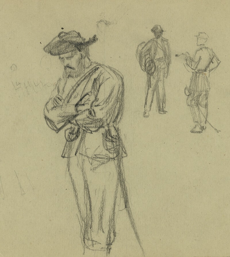 Alfred Rudolph Waud - Three figure studies of soldiers