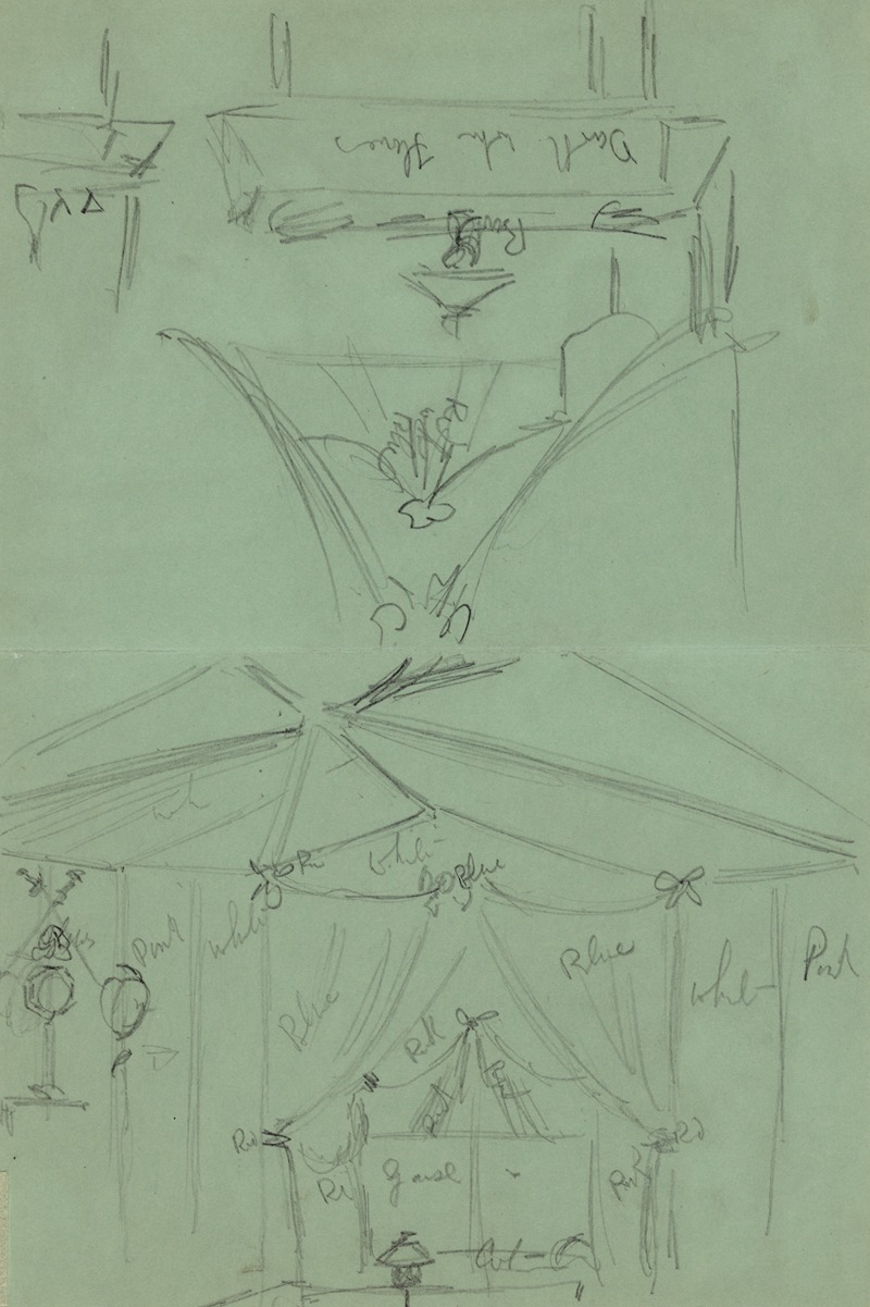 Alfred Rudolph Waud - Two sketches of tent interior