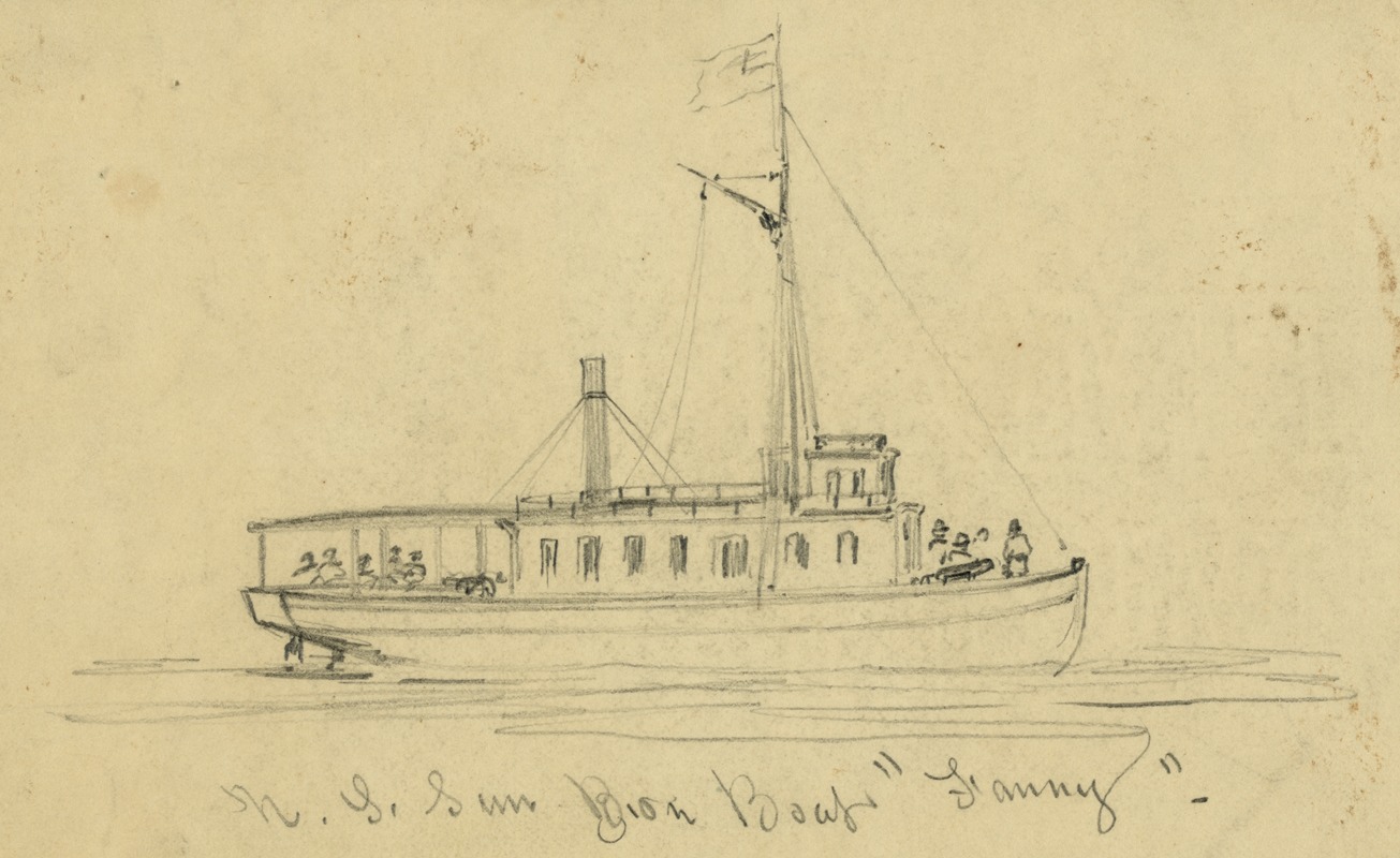 Alfred Rudolph Waud - U.S. Gun Boat ‘Fanny’