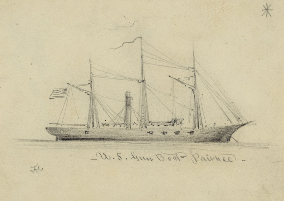 Alfred Rudolph Waud - U.S. Gun Boat Pawnee