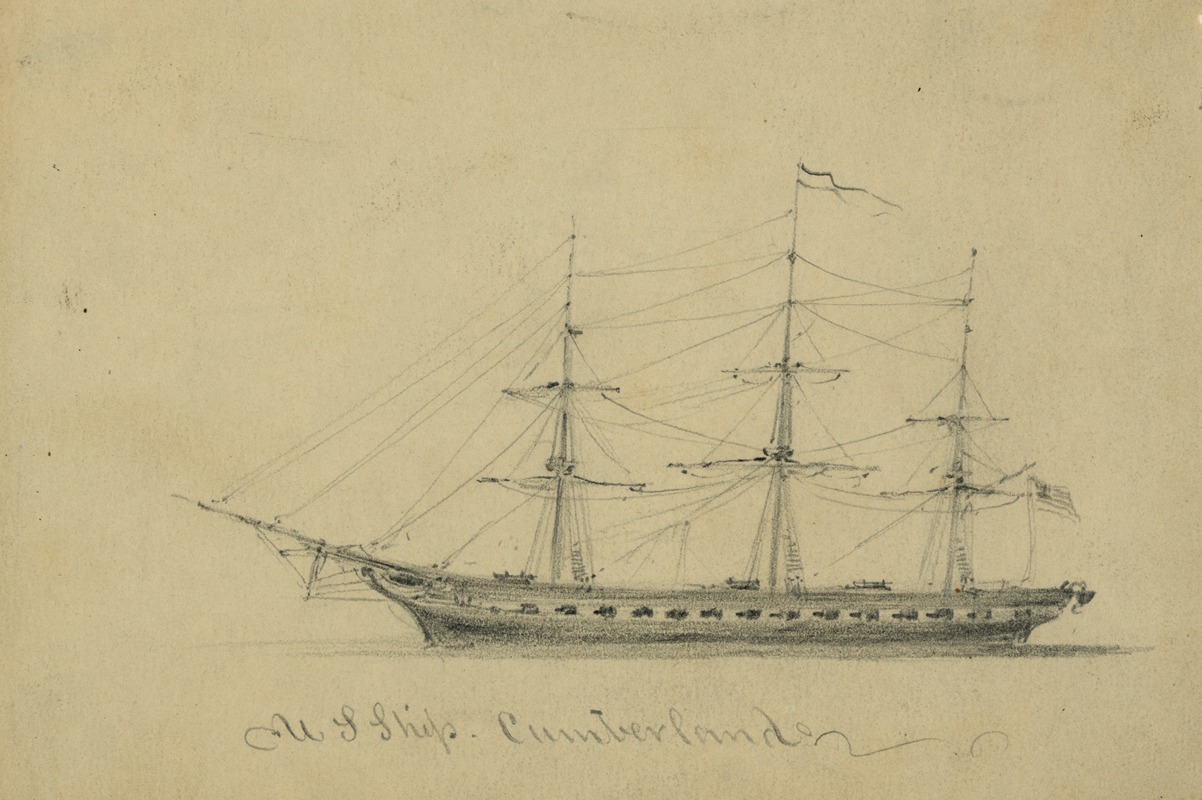 Alfred Rudolph Waud - U.S. Ship Cumberland