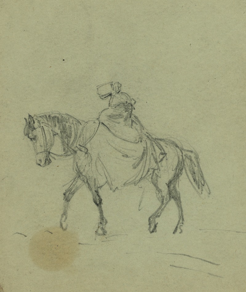 Alfred Rudolph Waud - Woman on horseback