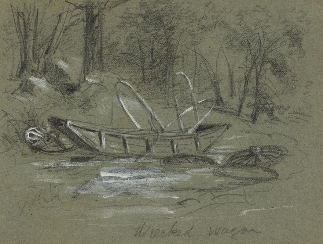 Alfred Rudolph Waud - Wrecked wagon