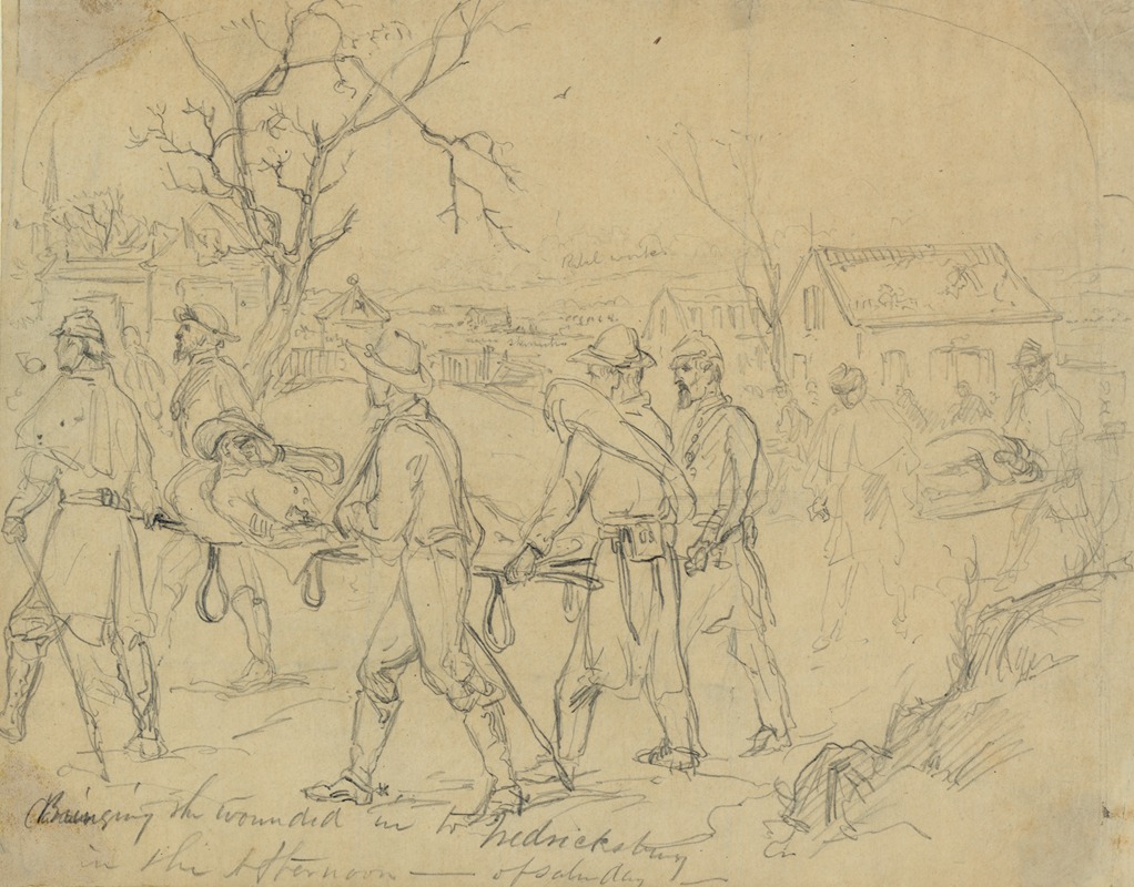 Arthur Lumley - Bringing the wounded into Fredericksburg in the afternoon–of Saturday