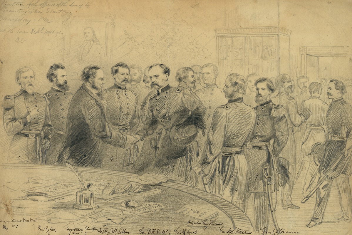 Arthur Lumley - Reception of the officers of the Army by Secretary of War Stanton. Monday – PM. at the War Dept. Washington D.C.