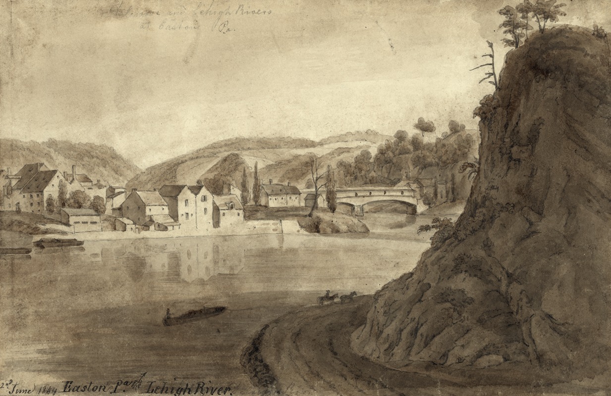 Augustus Köllner - Delaware and Lehigh rivers at Easton Pa.