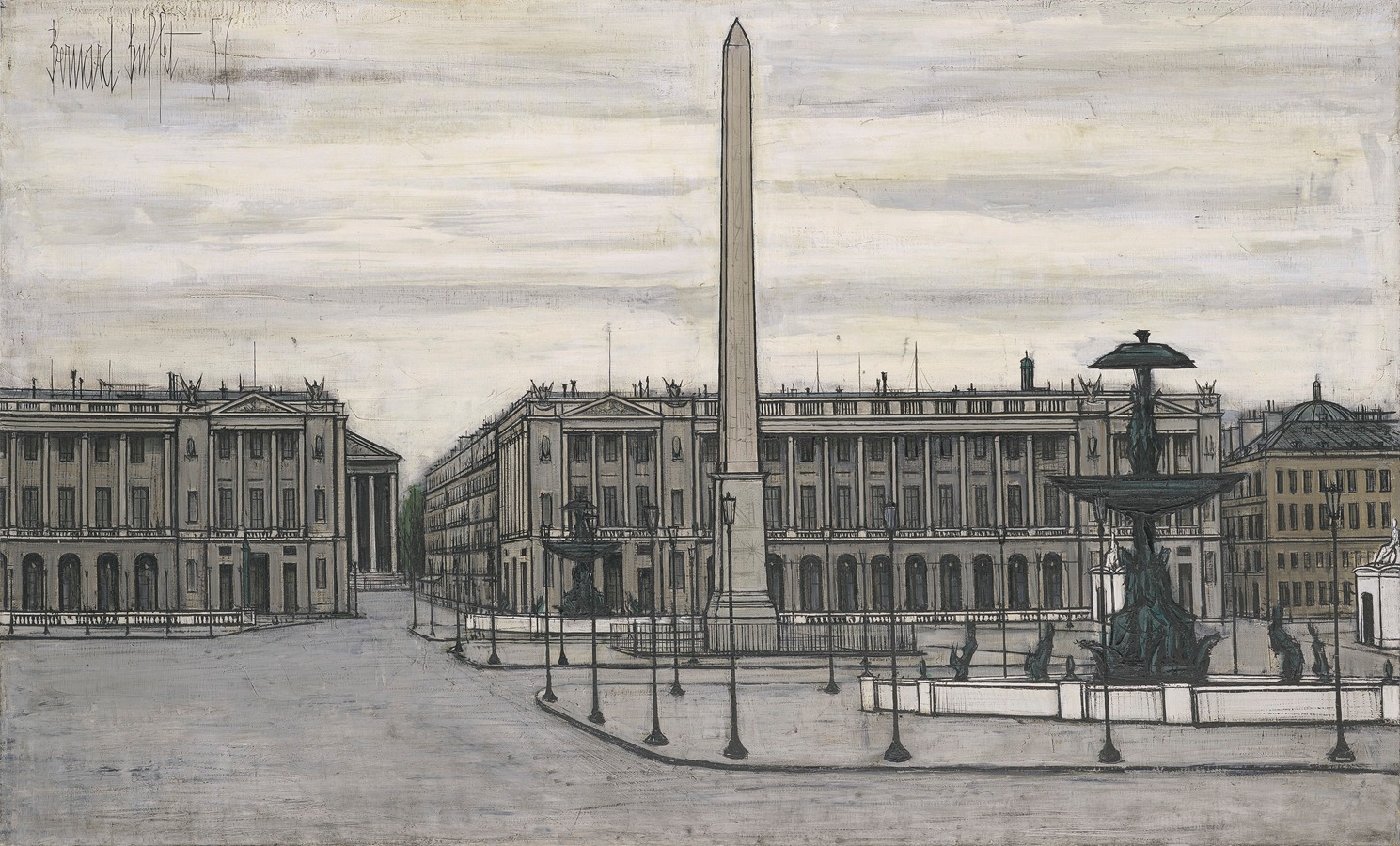 Place de la Concorde by Bernard Buffet - Artvee