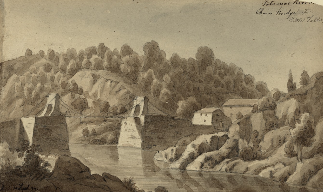 Augustus Köllner - Potomac River, Chain Bridge at Little Falls
