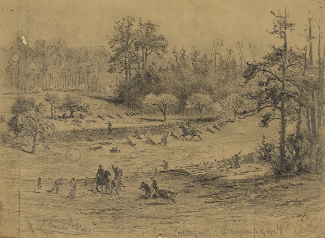 Edwin Forbes - Battlefield of Spotsylvania C.H. May 10th 64