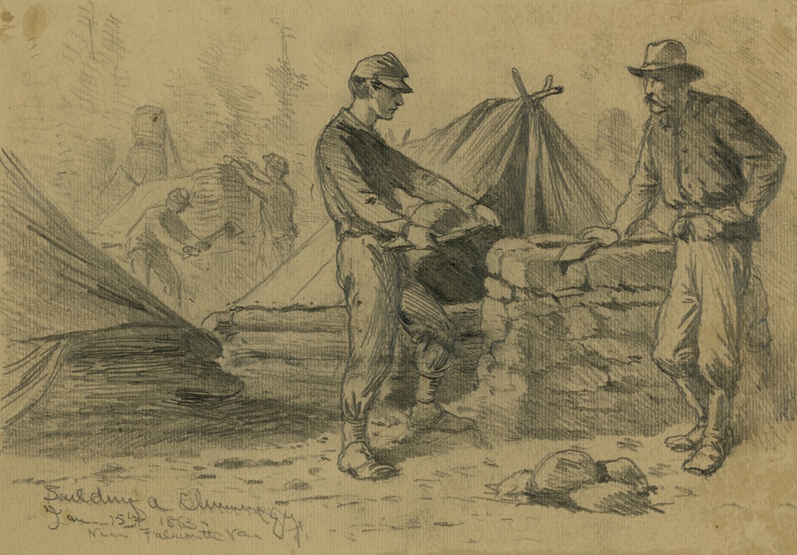 Edwin Forbes - Building a chimney