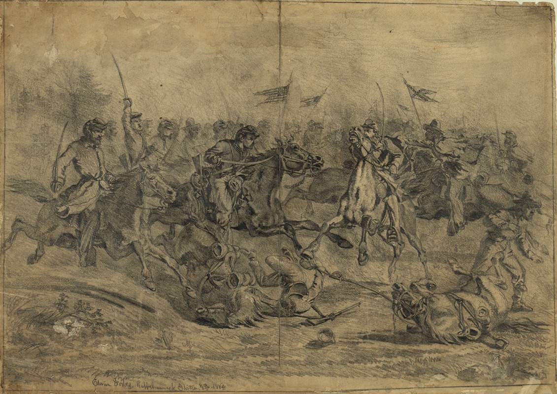 Edwin Forbes - Cavalry charge near Brandy Station, Va.