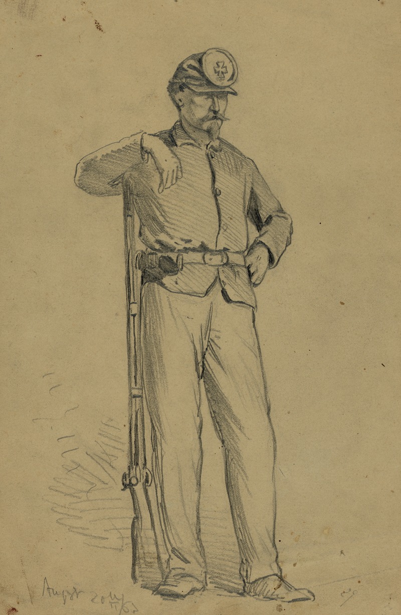 Edwin Forbes - Infantryman on guard