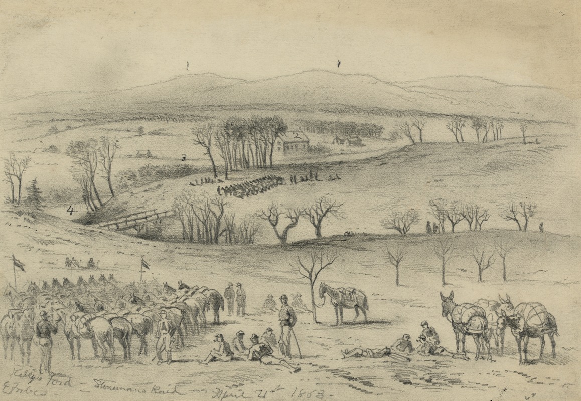 Edwin Forbes - Kelly’s Ford – Stonemans raid, April 21st 1863