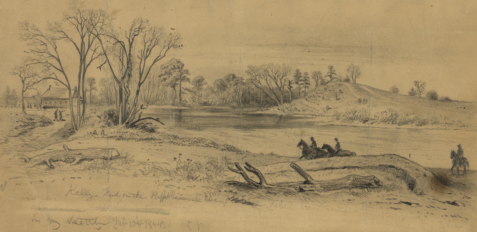 Edwin Forbes - Kelly’s Ford on the Rappahannock River