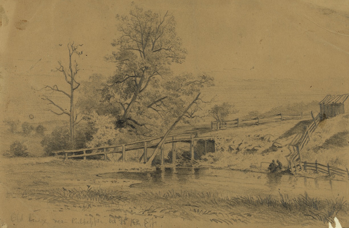 Edwin Forbes - Old bridge near Culpepper