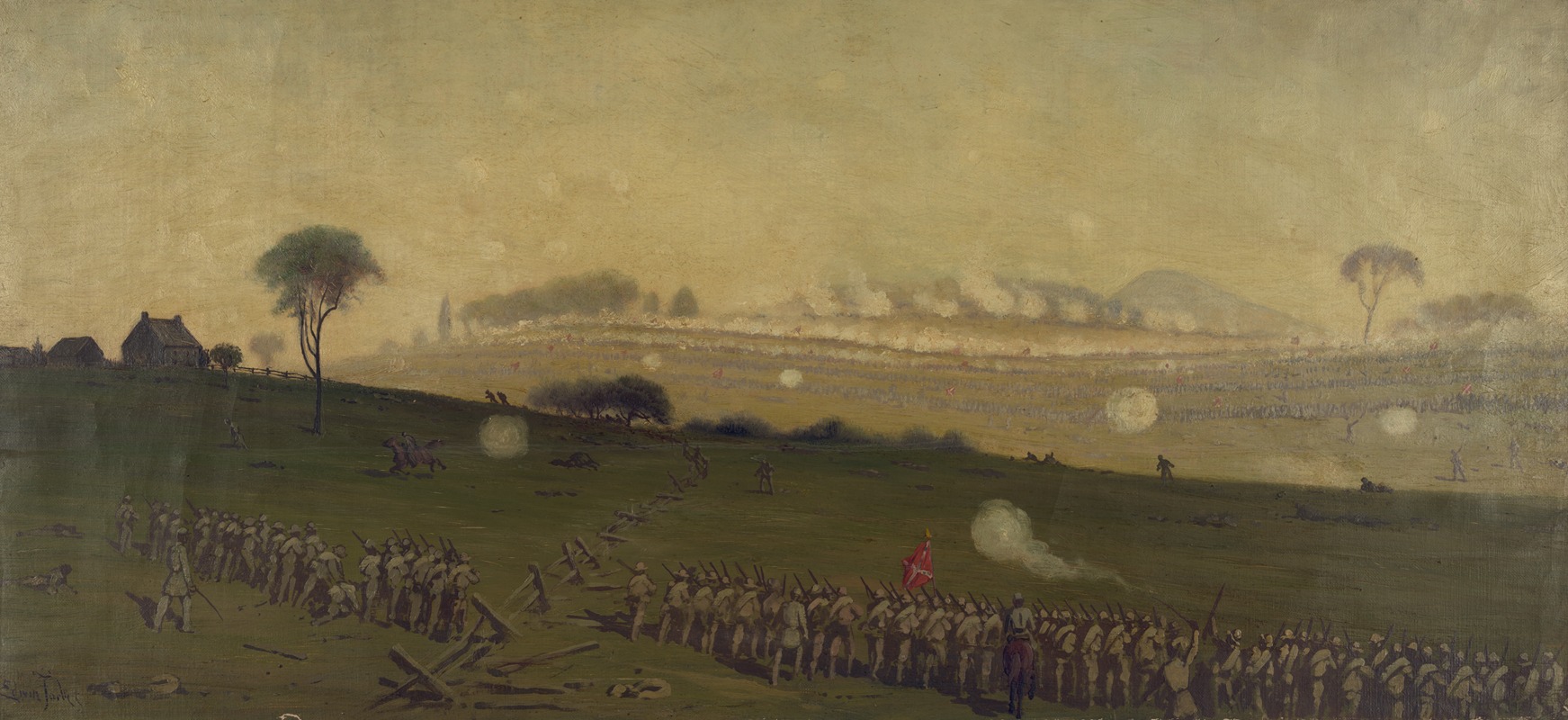 Edwin Forbes - Picketts charge on the Union centre at the grove of trees about 3 PM