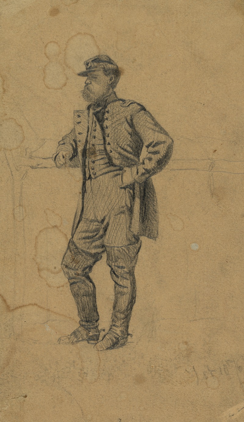 Edwin Forbes - Sketch of officer of infantry. The colonel