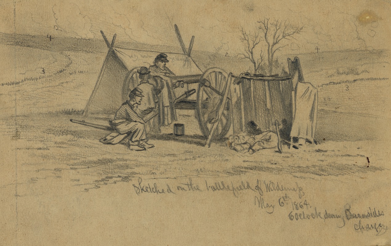 Edwin Forbes - Sketched on battlefield of Wilderness May 6th, 1864, 6 o’clock during Burnsides’ charge