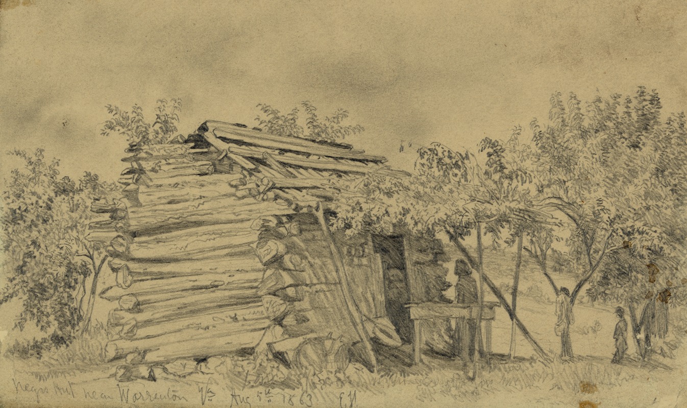 Edwin Forbes - Slave cabin near Warrenton, Va.