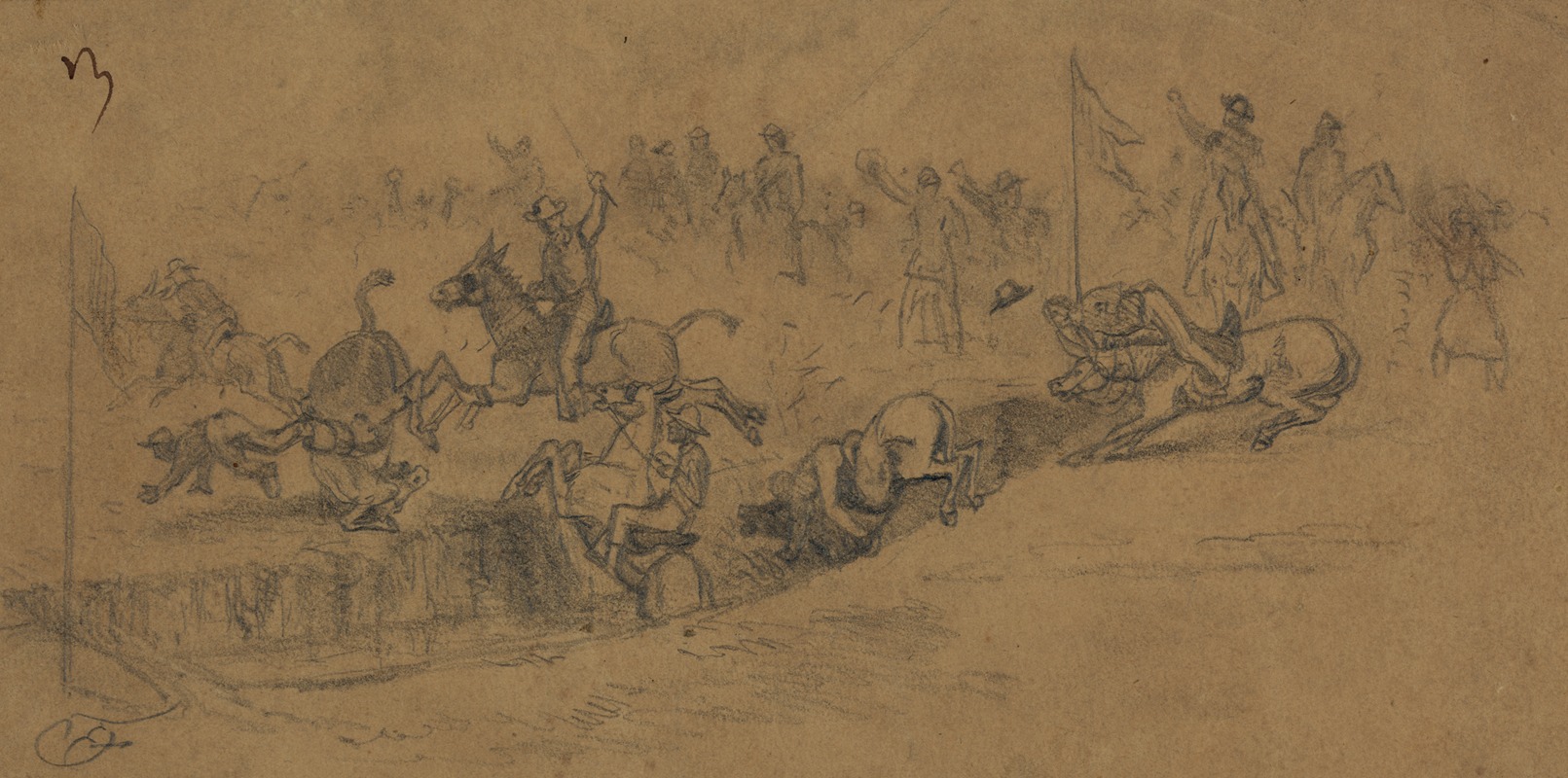 Edwin Forbes - St. Patrick’s Day in the army–The mule race