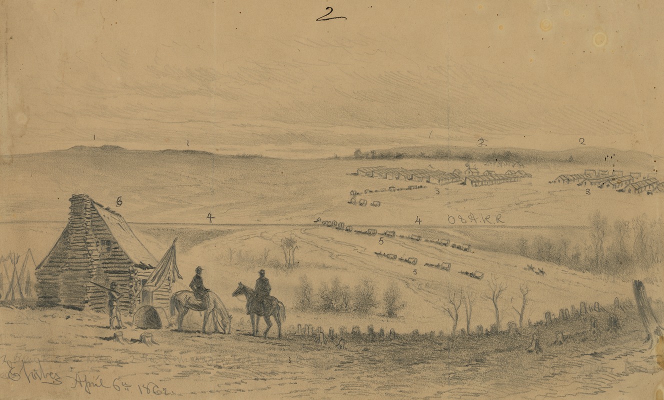 Edwin Forbes - The plains of Manassas, looking towards the Bull Run Mountains, from Gen. T.F. Meagher’s headquarters