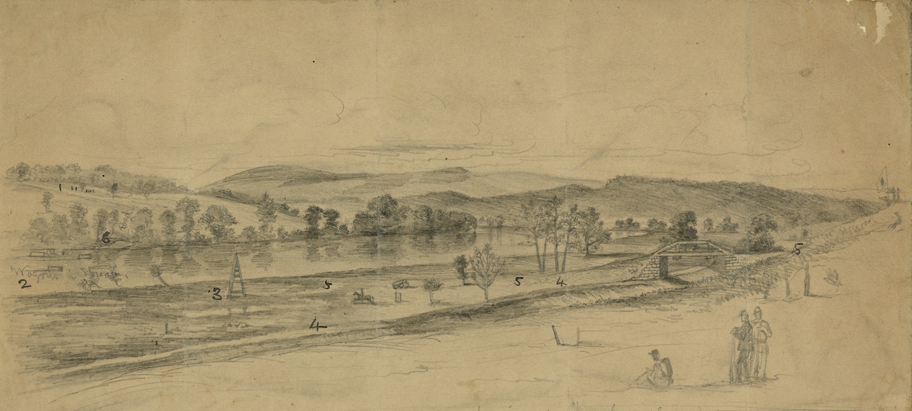 Edwin Forbes - The Potomac River, near Williamsport, on the morning of the crossing of Gen. Lee’s army