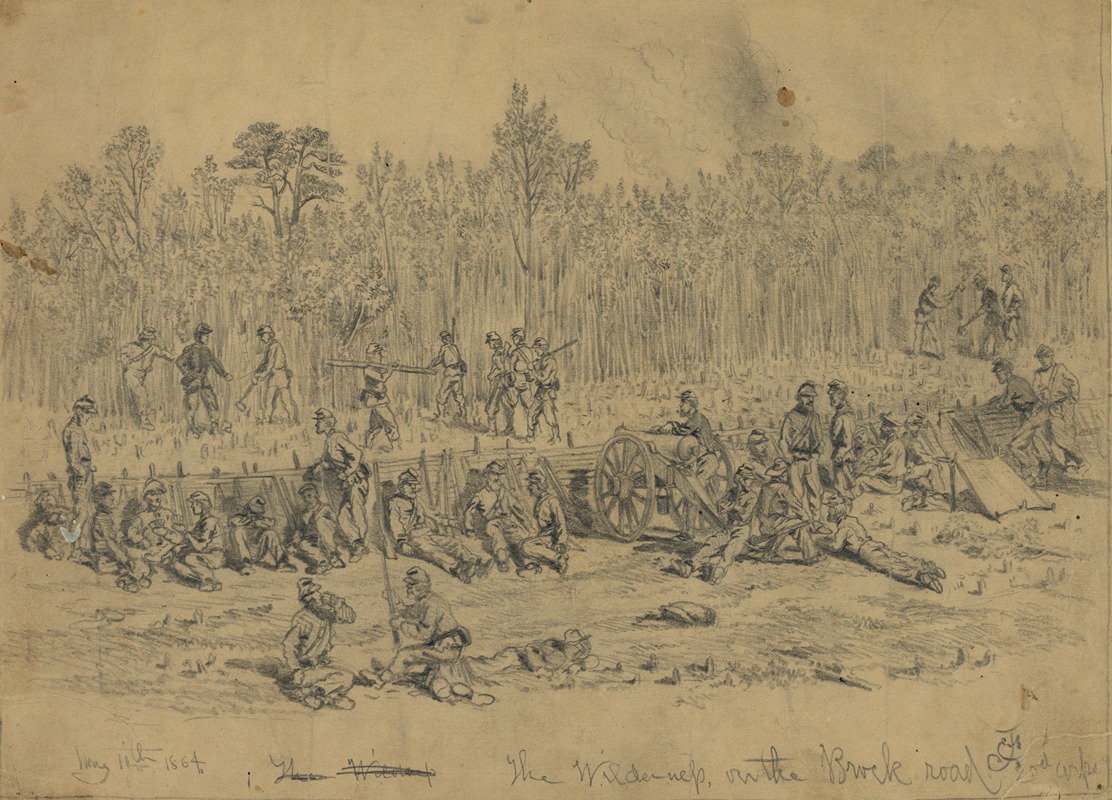 Edwin Forbes - The Wilderness, on the Brock road, 2nd Corps–May 11th 1864