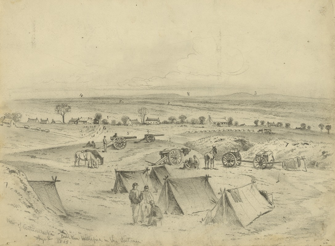 Edwin Forbes - View of Centreville Va. Bull Run battlefield in the distance. Aug. 1863