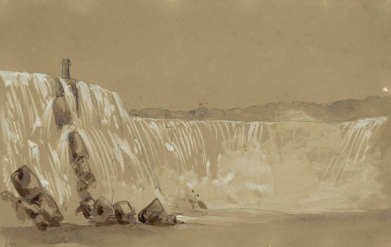 George Wallis - The American falls, Niagara, from the steamboat