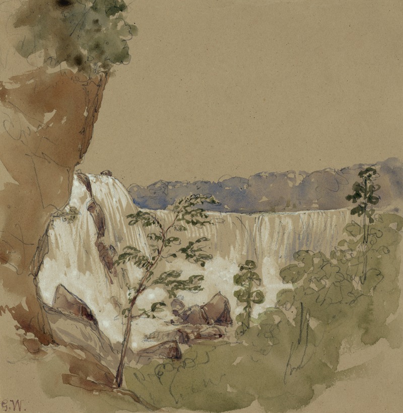 George Wallis - The falls of Niagara from near Biddles Stairs