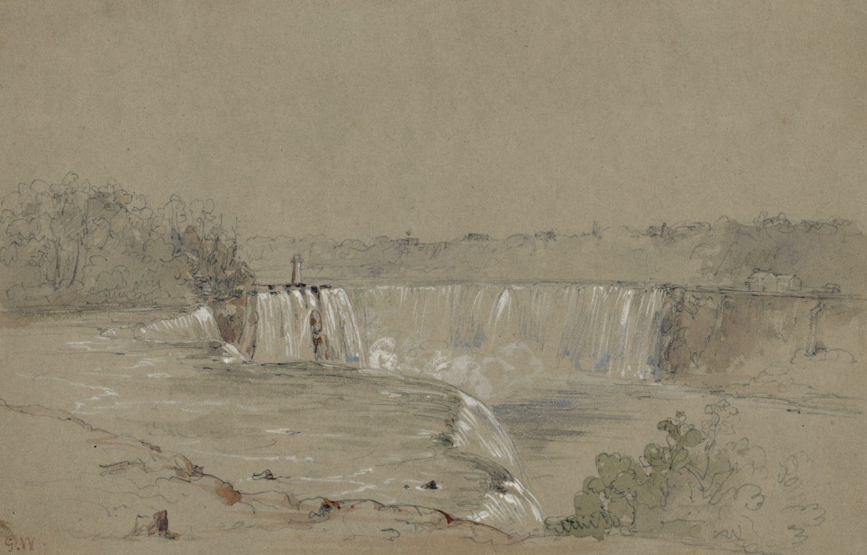 George Wallis - The falls of Niagara from the rock above the ferry, American side