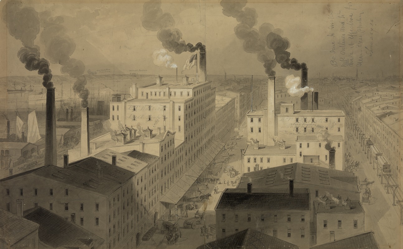 James A. Shearman - View of B.T. Babbitt’s ‘best soap’ factory buildings, New York City