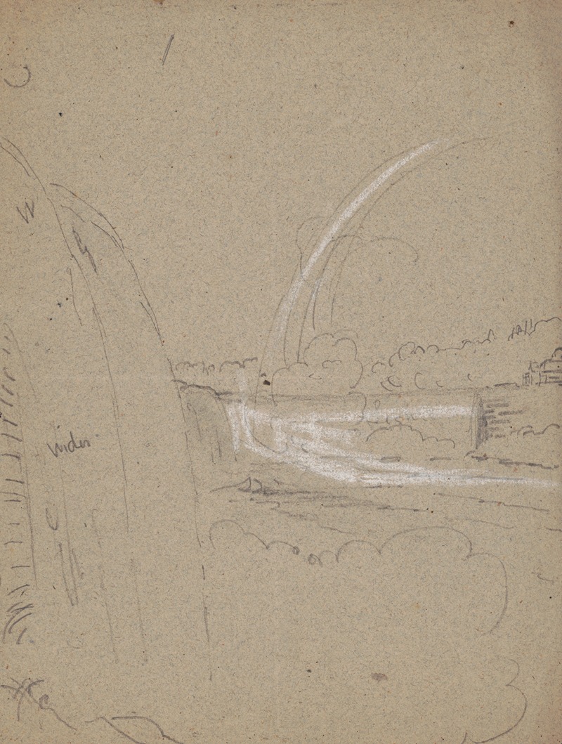 James Fuller Queen - Sketch of Niagara Falls from the American side