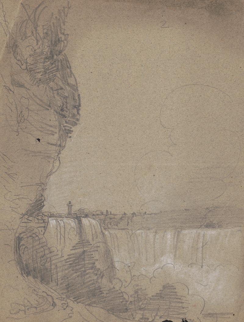 James Fuller Queen - Sketch of Niagara Falls, including Terrapin Tower