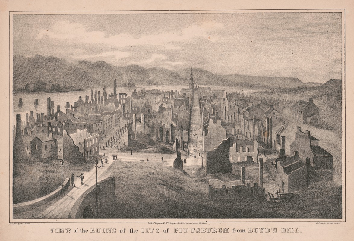James Fuller Queen - View of the ruins of the city of Pittsburgh from Boyd’s Hill