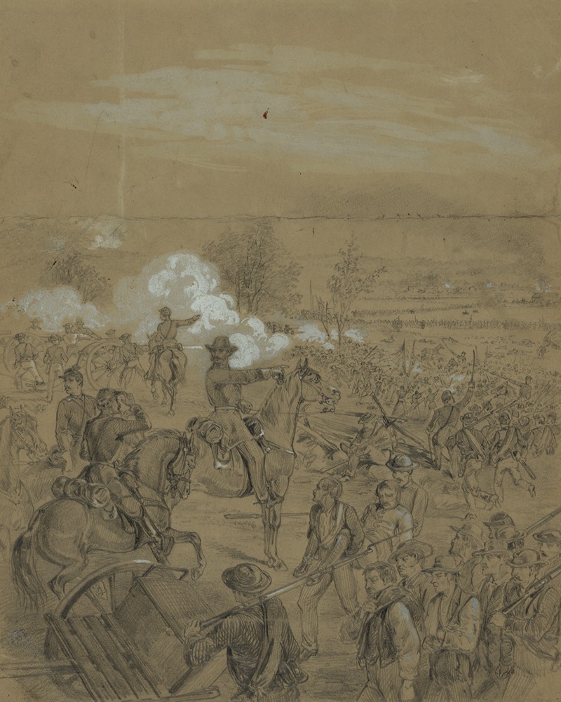 John R. Chapin - An officer directing his troops into battle